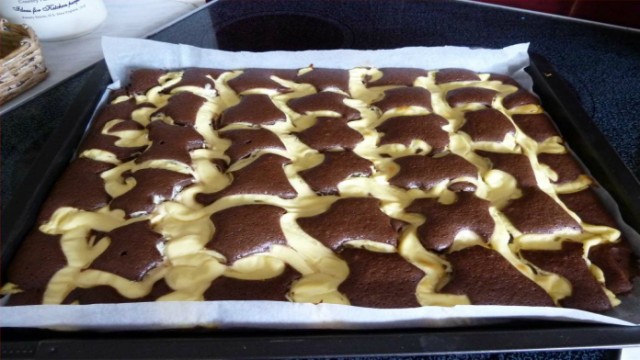 tvarohový koláček s pudinkem